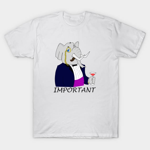 Important Elephant - Funny Design T-Shirt by ChrisWilson